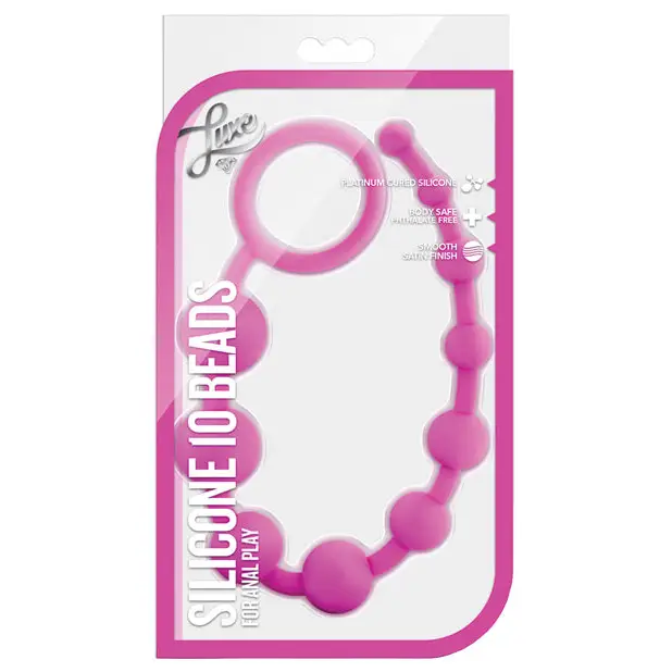 Blush Luxe Silicone 10 Beads for Anal Play - Pink - Butt Plug