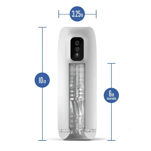 Blush M for Men Robo Bator Powered Vibrating Stroker - White - Dolls & Masturbators