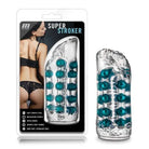 Blush M For Men Super Stroker - Clear sleeve with teal massage beads for ultimate pleasure