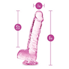 Blush Naturally Yours Crystalline 6 in. Dildo with Balls & Suction Cup Amethyst - Realistic Dildo