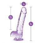 Blush Naturally Yours Crystalline 6 in. Dildo with Balls & Suction Cup Amethyst - Realistic Dildo