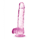 Blush Naturally Yours Crystalline 6 in. Dildo with Balls & Suction Cup Amethyst - Realistic Dildo