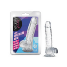 Blush Naturally Yours Crystalline 6 in. Dildo with Balls & Suction Cup Amethyst - Clear / 6’’ - Realistic Dildo