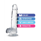 Blush Naturally Yours Crystalline 6 in. Dildo with Balls & Suction Cup Amethyst - Realistic Dildo