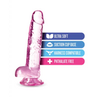 Blush Naturally Yours Crystalline 7 in. Dildo with Balls & Suction Cup Diamond - Realistic Dildo