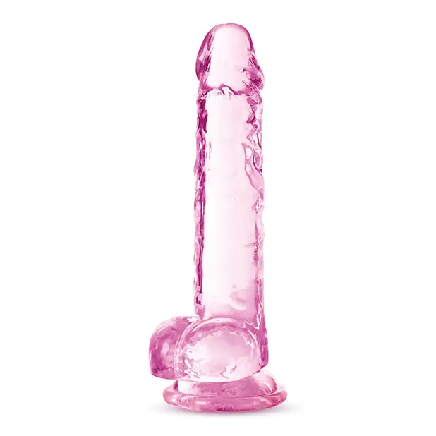 Blush Naturally Yours Crystalline 7 in. Dildo with Balls & Suction Cup Diamond - Realistic Dildo