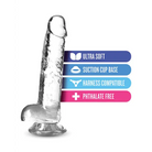 Blush Naturally Yours Crystalline 7 in. Dildo with Balls & Suction Cup Diamond - Realistic Dildo