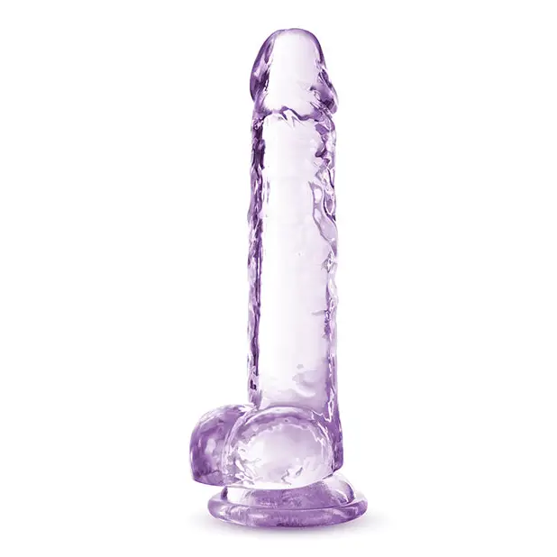 Blush Naturally Yours Crystalline 7 in. Dildo with Balls & Suction Cup Diamond - Realistic Dildo