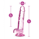 Blush Naturally Yours Crystalline 7 in. Dildo with Balls & Suction Cup Diamond - Realistic Dildo