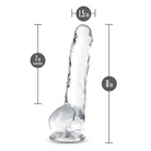 Blush Naturally Yours Crystalline 8 in. Dildo with Balls & Suction Cup Rose - Realistic Dildo