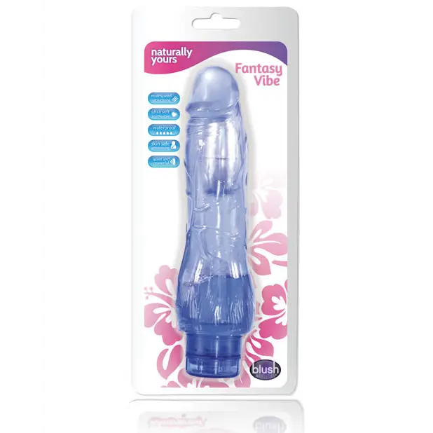 Blush Naturally Yours Fantasy Vibe Realistic 8.5 in. Vibrating Dildo Blue - Blue - Realistic Vibrator