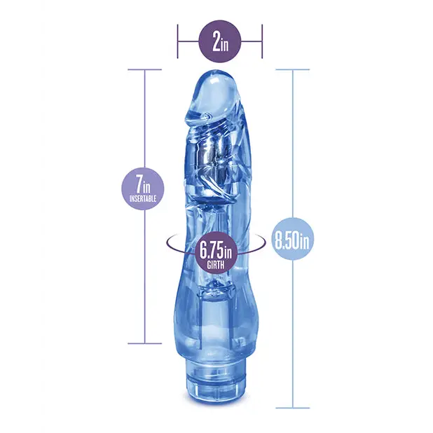 Blush Naturally Yours Fantasy Vibe Realistic 8.5 in. Vibrating Dildo Blue - Realistic Vibrator