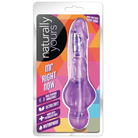 Blush Naturally Yours Mr. Right Now 6.5 in. Vibrating Dildo Purple - Purple - Realistic Vibrator