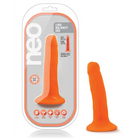 Blush Neo 6 in. Dual Density Dildo with Balls & Suction Cup Neon Green - Orange - Realistic Dildo