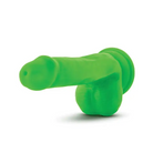 Blush Neo 6 in. Dual Density Dildo with Balls & Suction Cup Neon Green - Realistic Dildo