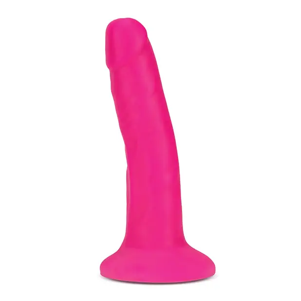 Blush Neo Elite 6 in. Silicone Dual Density Dildo with Suction Cup Neon Blue - Realistic Dildo