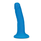 Blush Neo Elite 6 in. Silicone Dual Density Dildo with Suction Cup Neon Blue - Realistic Dildo