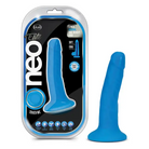 Blush Neo Elite 6 in. Silicone Dual Density Dildo with Suction Cup Neon Blue - Neon Blue - Realistic Dildo