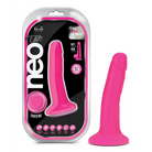 Blush Neo Elite 6 in. Silicone Dual Density Dildo with Suction Cup Neon Blue - Neon Pink - Realistic Dildo