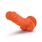 Blush Neo Elite 7.5 in. Silicone Dual Density Dildo with Balls & Suction Cup Neon Orange - Realistic Dildo