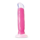 Blush Neo Elite Glow in the Dark Marquee 8 in. Silicone Dual Density Dildo with Suction Cup Neon Pink - Realistic Dildo