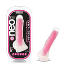 Blush Neo Elite Glow in the Dark Paradise 7 in. Silicone Dual Density Dildo with Suction Cup Neon Pink - Realistic Dildo