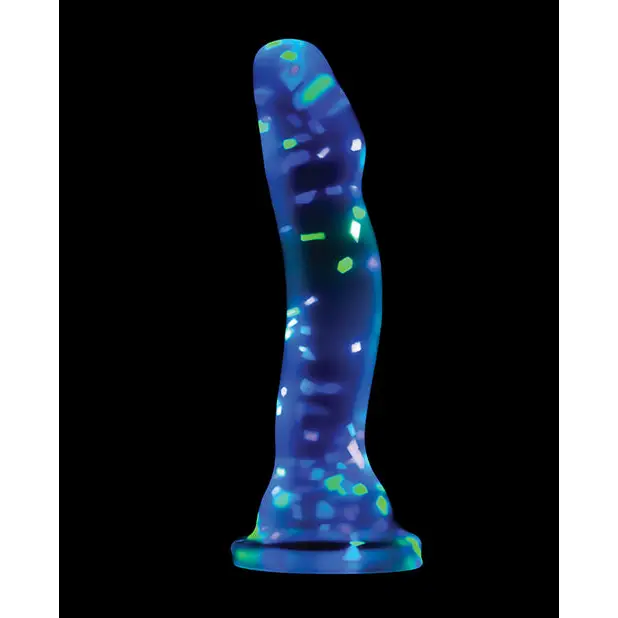 Blush Neo Elite Hanky Panky 7.5 in. Glow-in-the-Dark Silicone Confetti Dildo - Realistic Dildo