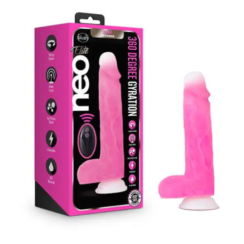 Blush Neo Elite Roxy 8 in. Silicone Gyrating Dildo with Balls & Suction Cup Pink - Dildos and Dongs