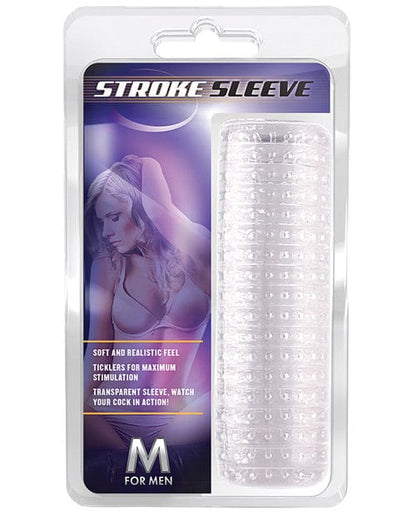 Blush Novelties Manual Stroker Clear M For Men Stroke Sleeve by Blush at the Haus of Shag