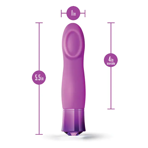 Blush Oh My Gem Charm Rechargeable Warming Silicone Cupped Vibrator Amethyst - Wearable Vibrator