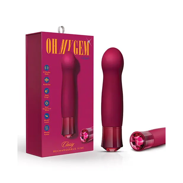 Blush Oh My Gem Classy Rechargeable Warming Silicone G-Spot Vibrator Garnet - Fantasy Vibrator