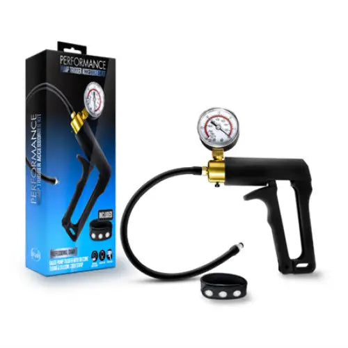 Blush Performance Gauge Pump Trigger with Silicone Tubing & Silicone Cock Strap Black - Pumps