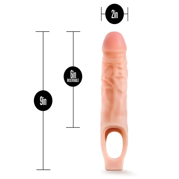 Blush Performance Plus 11.5 in. Silicone Cock Sheath Penis Extender Sling Beige - Penis Extenders