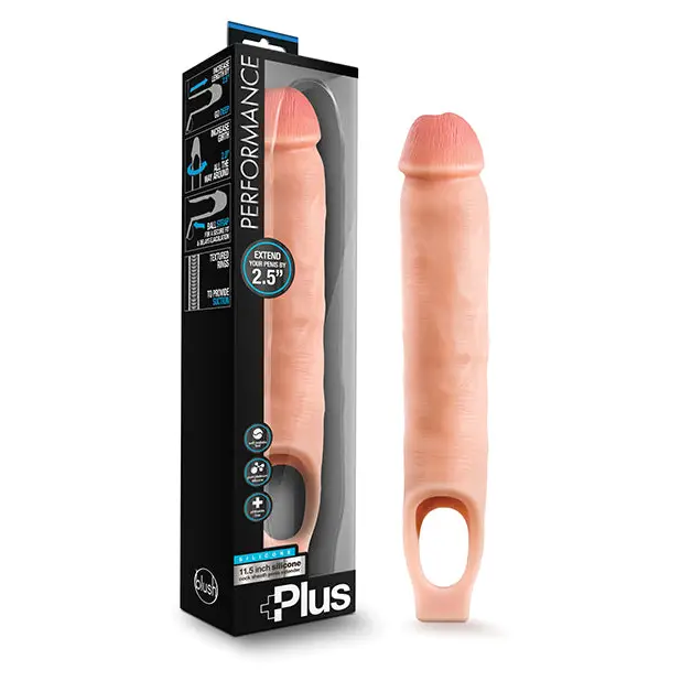 Blush Performance Plus 11.5 in. Silicone Cock Sheath Penis Extender Sling Beige - 11.5’’ - Penis Extenders