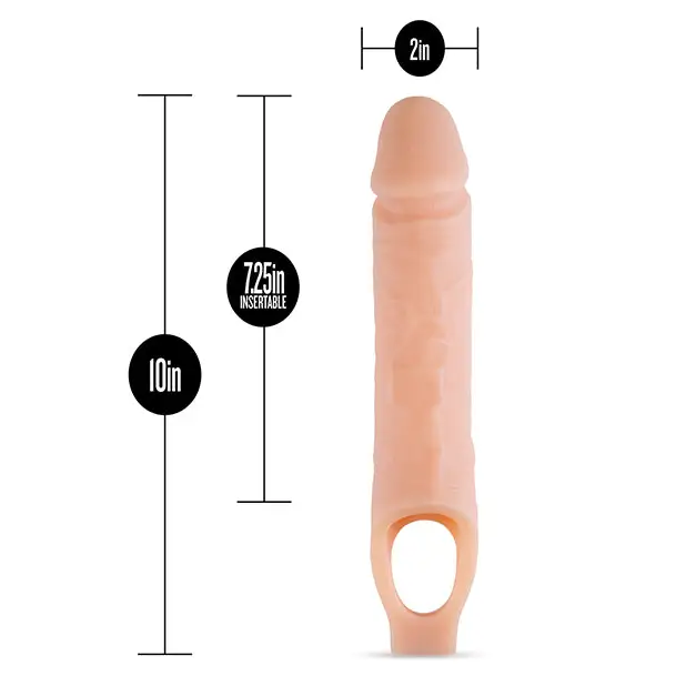 Blush Performance Plus 11.5 in. Silicone Cock Sheath Penis Extender Sling Beige - Penis Extenders