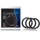 Blush Performance VS1 Pure Premium Silicone Cockrings 3-Pack Medium Black - Cock Ring