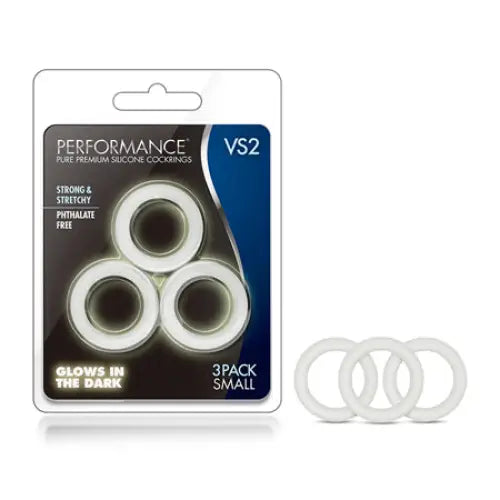 Blush Performance VS2 Pure Premium Silicone Cockrings 3-Pack Small White - Cock Ring