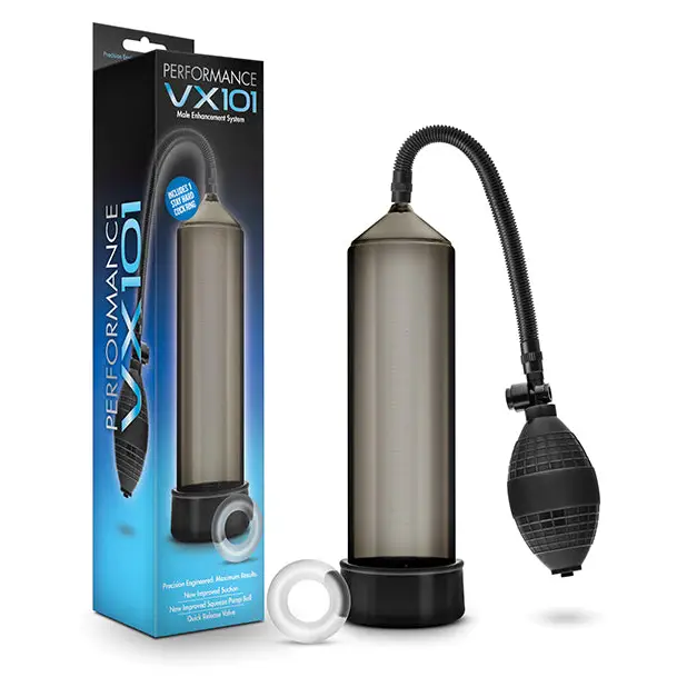 Blush Performance VX101 Male Enhancement Pump with portable water filter and rubber ball pump