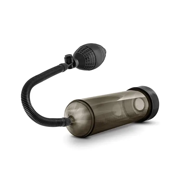 A black and gray flashlight with cord, included with Blush Performance VX101 Male Enhancement Pump Black