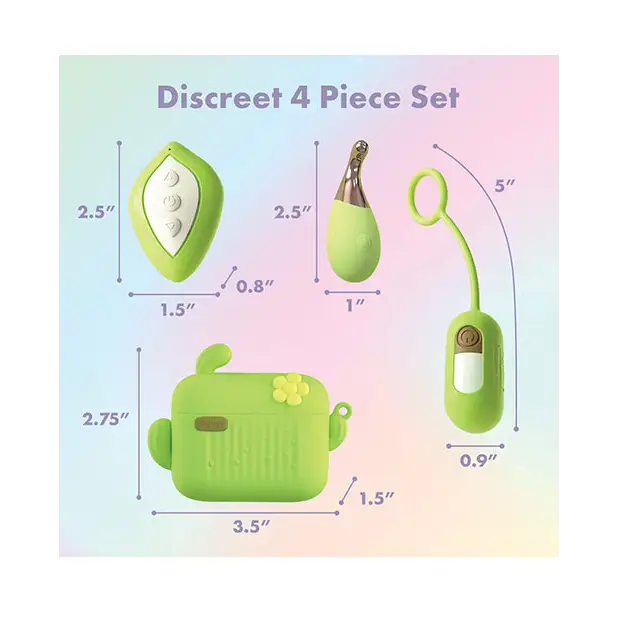 Blush Play with Me Blooming Bliss Remote Controlled Vibrating Kit - Green - Stimulators