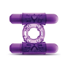 Blush Play with Me Double Play Dual Vibrating Cock Ring in purple silicone