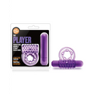 Blush Play with Me The Player Vibrating Double Strap Cockring Purple - Purple - Cock Ring