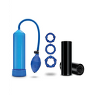 Blush Quickie Kit Go Big Pump Stroker & 3-Piece Cockring Set Blue - Pumps