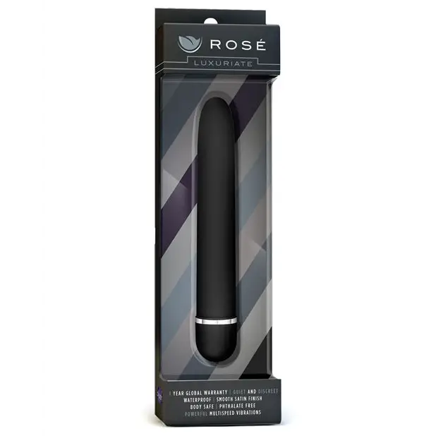 Blush Rose Luxuriate Classic Slimline Vibrator Black - Plain Vibrator