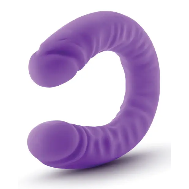 Blush Ruse Realistic 18 in. Silicone Slim Double Dong Dual Ended Dildo Purple - Purple - Double Ended Dildo