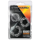 Blush Novelties Penis Enhancement Clear Blush Stay Hard Beaded Cock Rings 3 Pack at the Haus of Shag