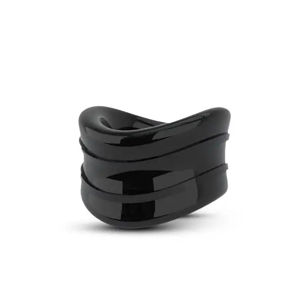 Blush Stay Hard Beef Ball Stretcher Snug 1 in. Black - Black - Cock Ring