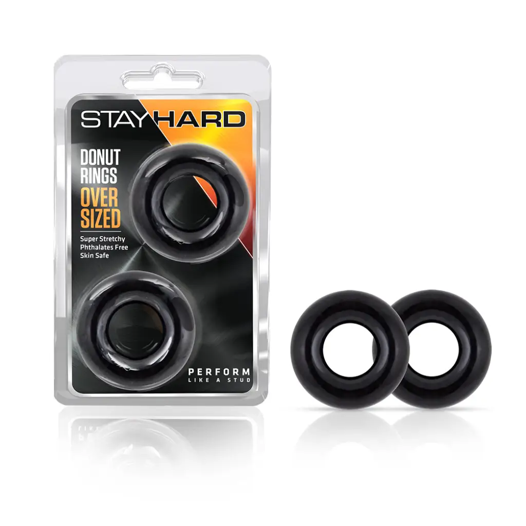 Blush Stay Hard Donut Rings Oversized Black - Cock Ring