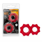 Blush Stay Hard Nutz Cockring 2-Pack Red - Cock Ring