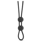 Blush Stay Hard Silicone Double Loop Lasso/Bolo Cockring Black - Cock Ring